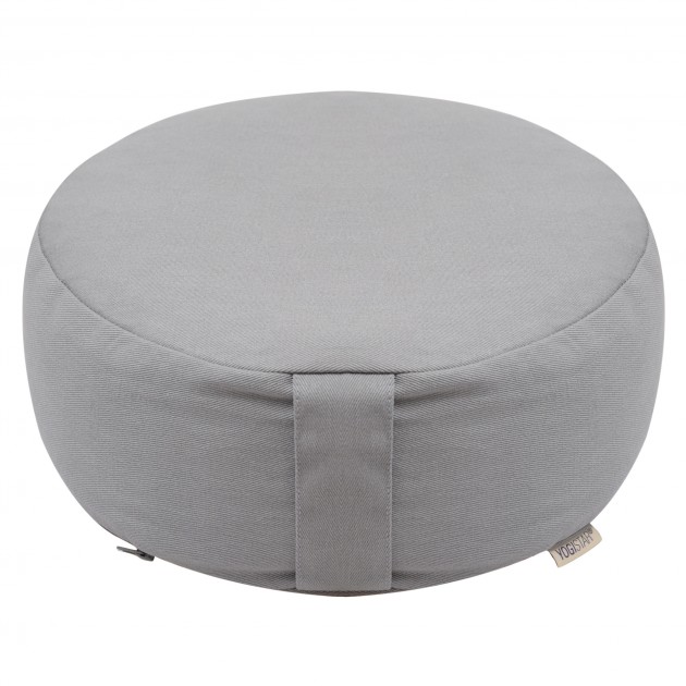 Meditation cushion - round - Dhyana - organic cotton light stonehenge
