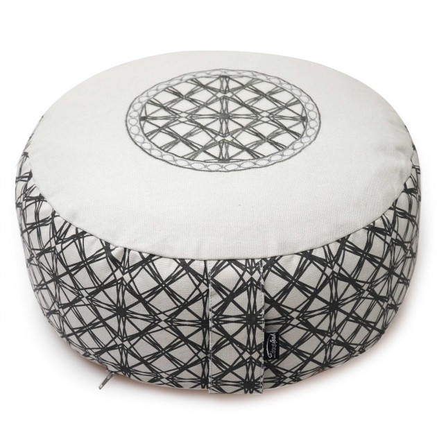 Meditation cushion round - vintage - organic cotton - ø 36cm x 15cm 