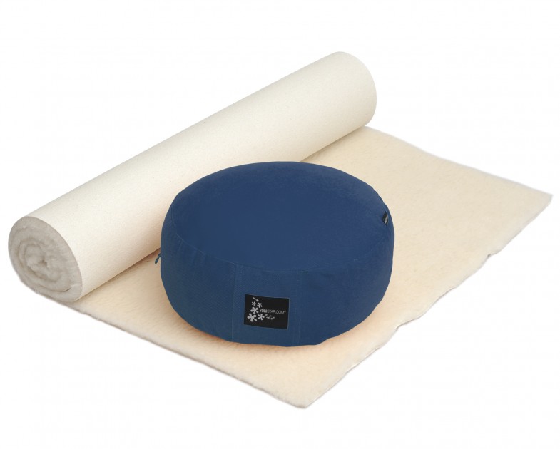 Yoga set Comfort Edition - Meditation natural 100 x 200 cm dark blue