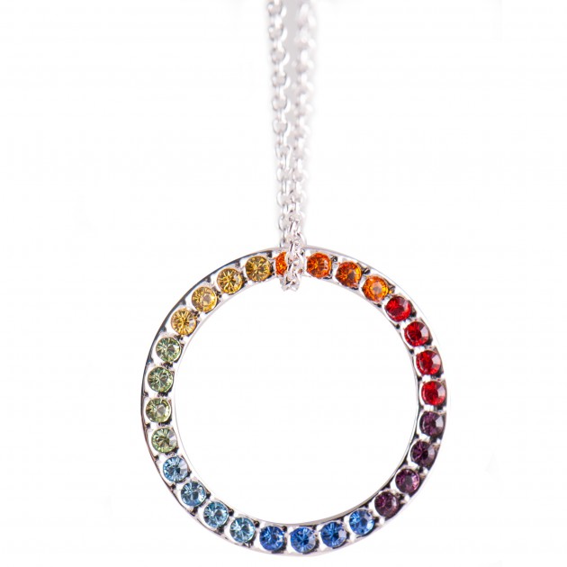 Rainbow Pendant with Chain 42 cm - with Glass Crystals 