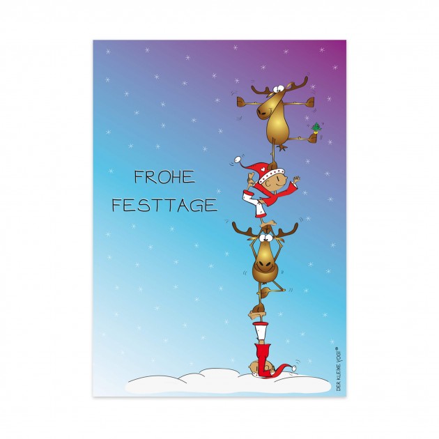 Postcard The Little Yogi - 10,5 x 15 cm Happy Holidays