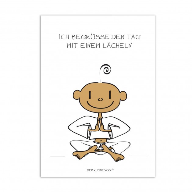Postkarte Der kleine Yogi - 10,5 x 15 cm Ich begrüße den Tag