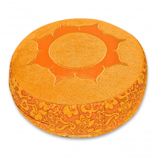 Meditation cushion 'Shakti' round lotus orange