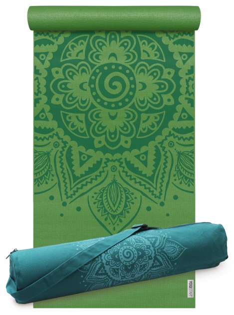 Yoga-Set Starter Edition - spiral mandala (Yogamatte + Yogatasche) kiwi