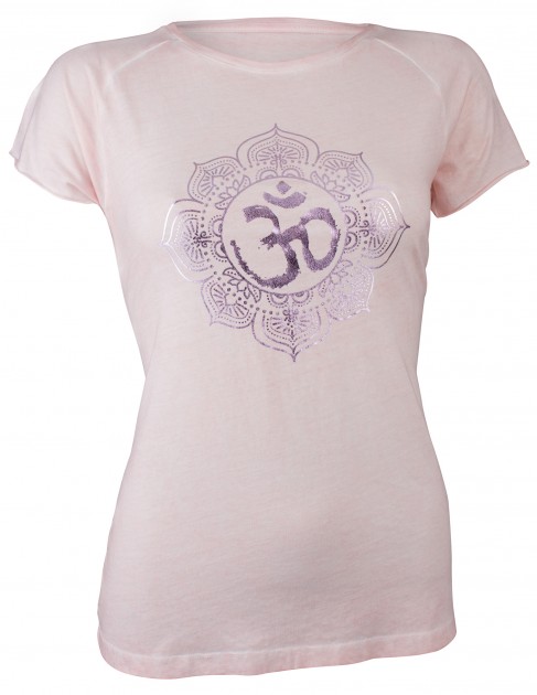 Yoga T-shirt "pigment dyed OM" - powder 