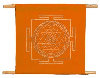 Wall Banner Shri Yantra - orange 