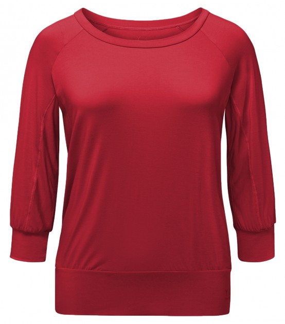 Yoga Curves Collection 3/4 Shirt - cherry 