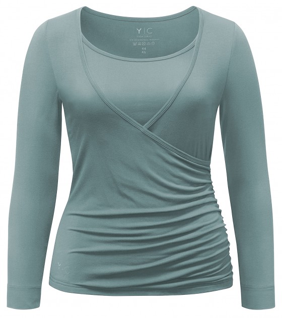 Yoga Curves Collection Wrap Shirt - eucalyptus blue 