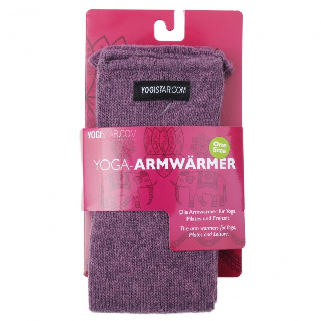 Yoga wrist warmers elderberry - wool