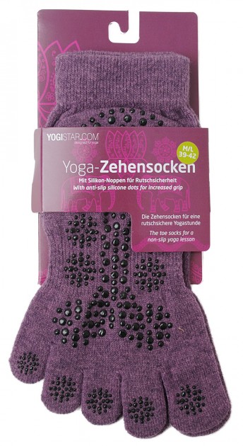 Yoga Toe Socks, elderberry 36 - 38