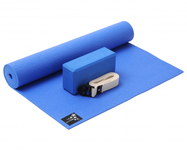 Yoga-Set kick it - one (Yogamatte + Yogablock + Yogagurt) blue