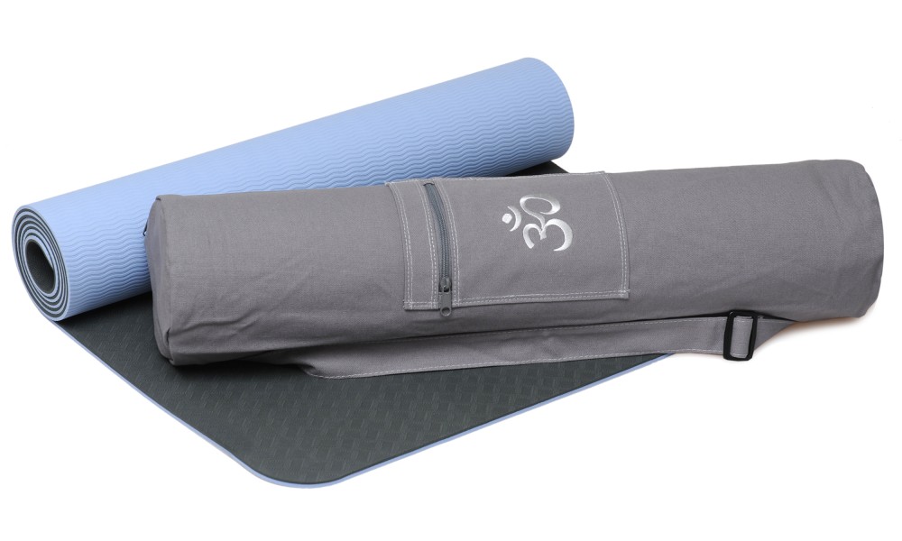 Yoga set Starter Edition - comfort (yoga mat pro + yoga bag OM) anthrazit/light blue