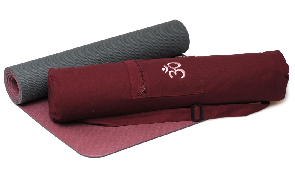 Yoga-Set Starter Edition - comfort (Yogamatte pro + Yogatasche OM) bordeaux/anthrazit
