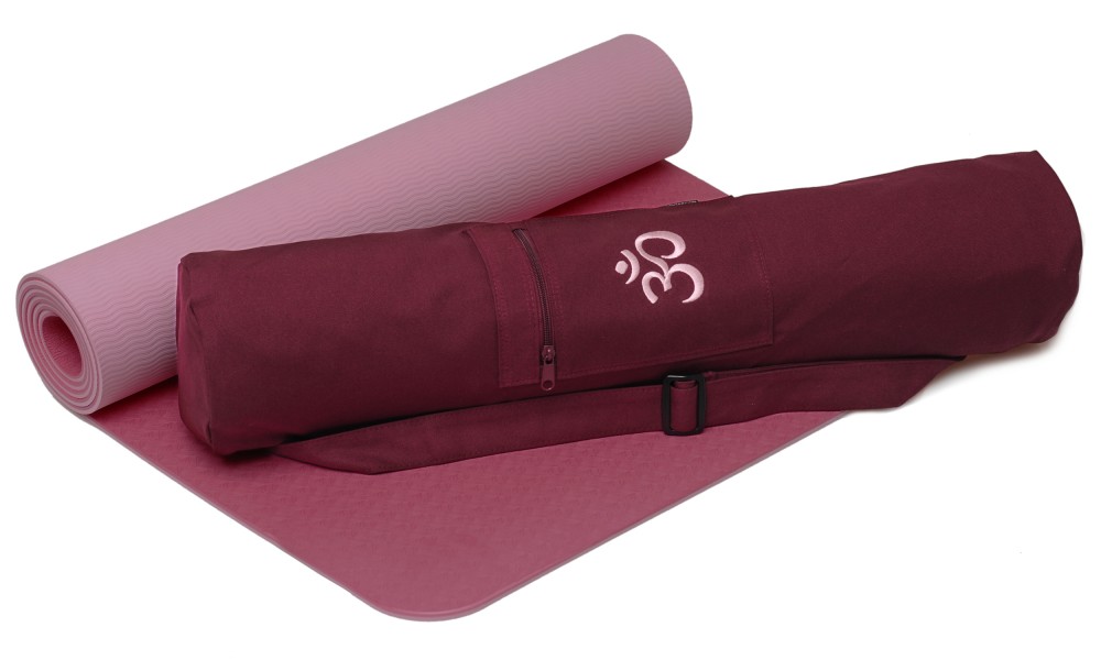Yoga-Set Starter Edition - comfort (Yogamatte pro + Yogatasche OM) bordeaux