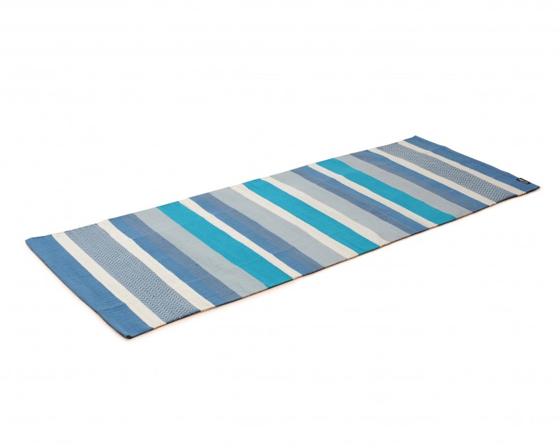 Yoga rug cotton rug - striped ocean