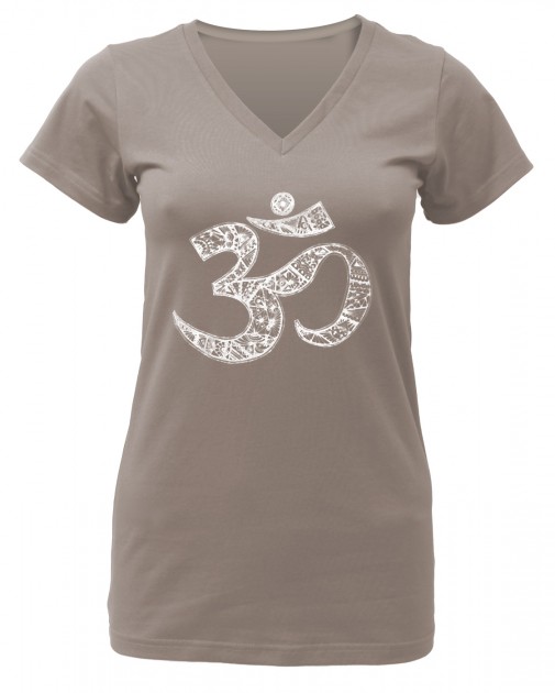 Yoga T-shirt "OM" - taupe 