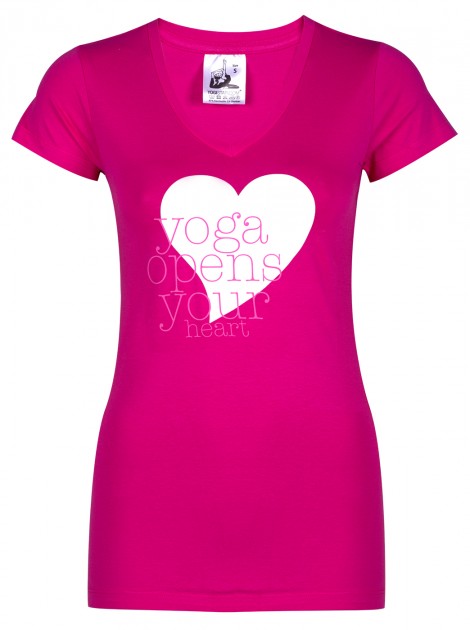Yoga T-shirt "yoga opens your heart" - pink 