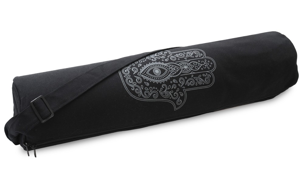 Yogatasche yogibag® basic - zip - cotton - art collection - 65 cm - hand of fatima - black 