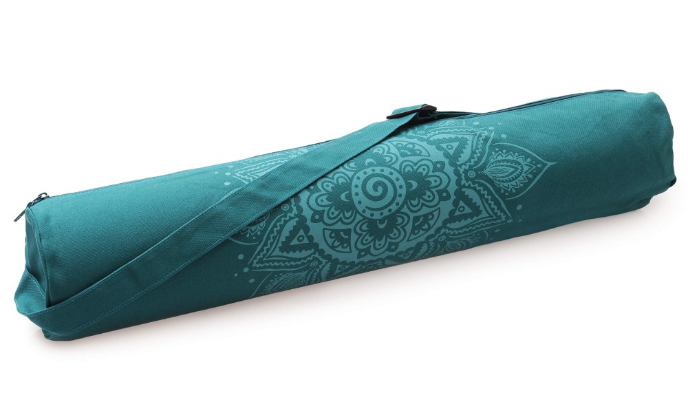 Yogatasche yogibag® basic - zip - cotton - art collection - 86 cm - spiral mandala - petrol 