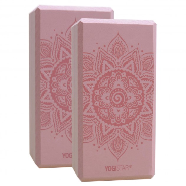 Yogablock yogiblock® basic - art collection - spiral mandala - velvet rose - 2er-Set 