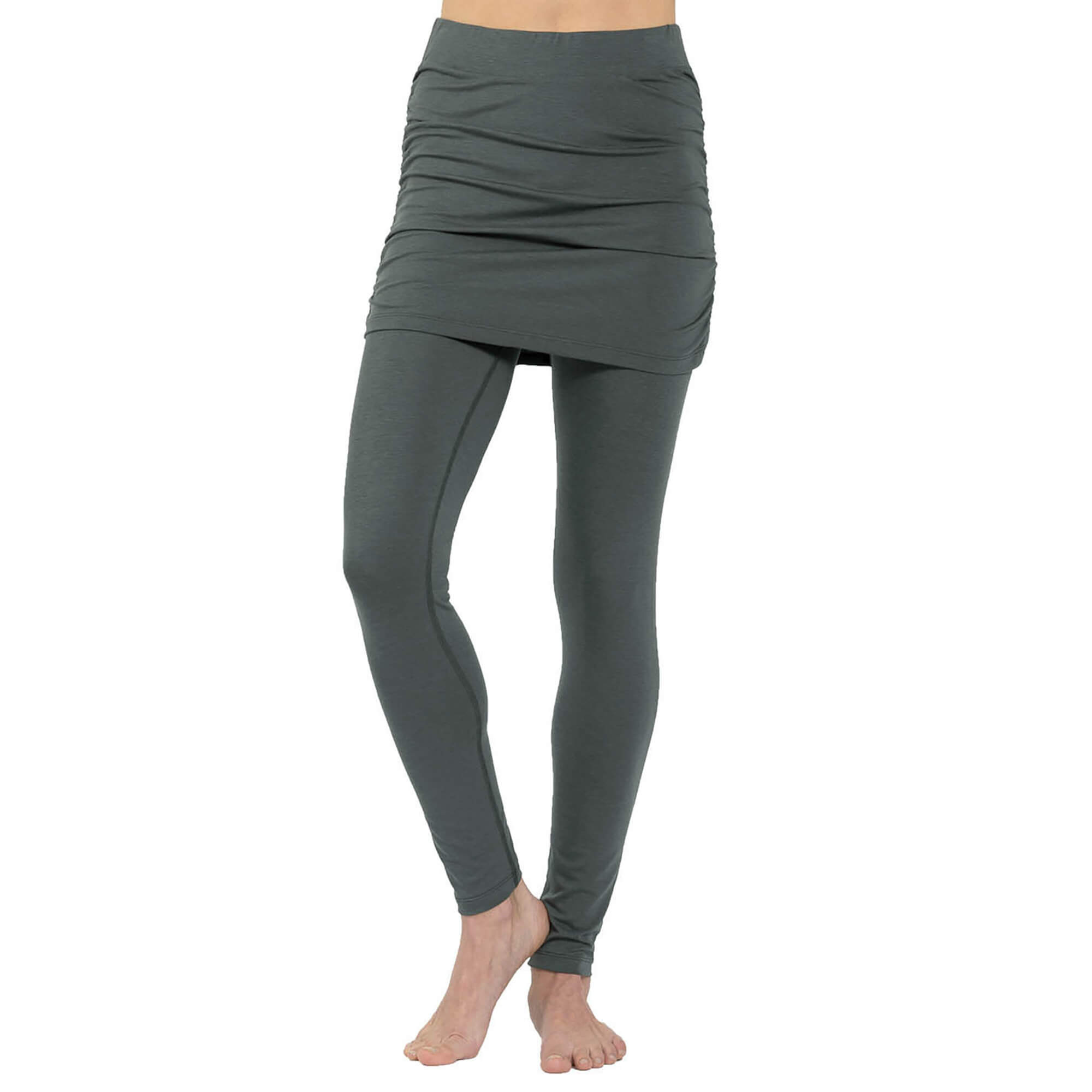 Cotton Jersey Flared Leg Skirt-Over Yoga Pant | Women's Stretchy Clothing |  CARAUCCI